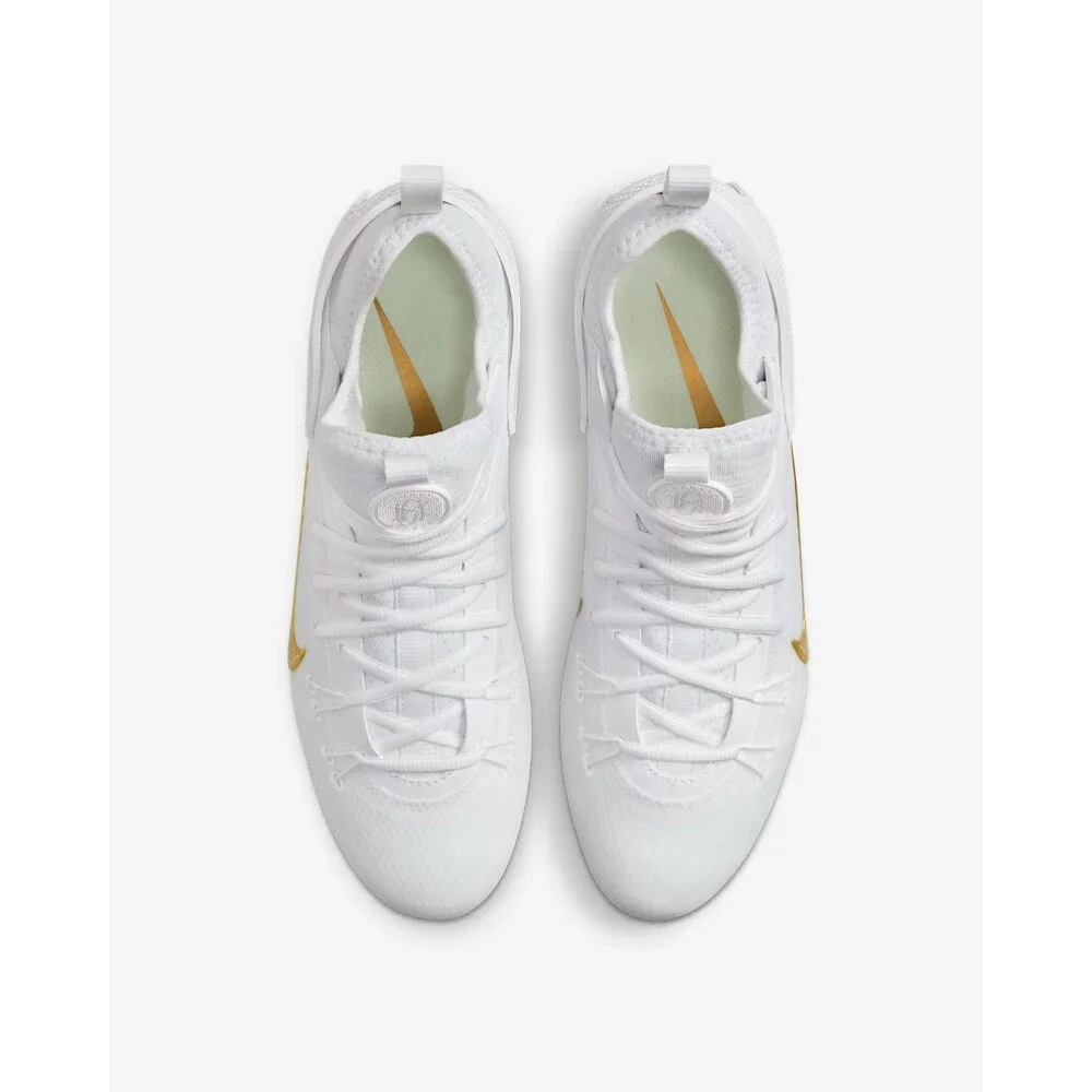 Nike Huarache 9 Elite Low LAX Lacrosse Cleats White Gold FD0089-100 Mens Sz 9.5